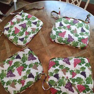 Seat Cushions Set of Four with Grapes